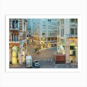 Night In Genoa, Italy Art Print