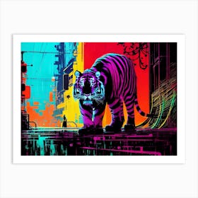 Neon Tiger 3 Art Print