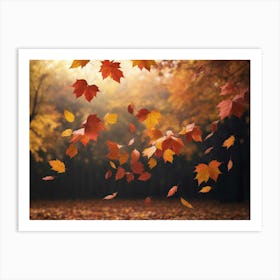 Autumn Leaves Dancing In The Air Art Print