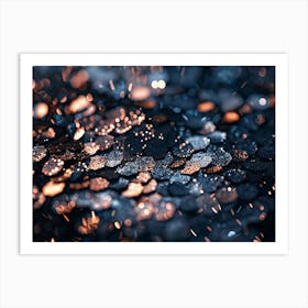 Sparkles On A Black Background Art Print