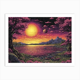 Sunset On The Lake 4 Art Print