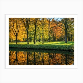 Serene Autumn Reflections 32 Art Print