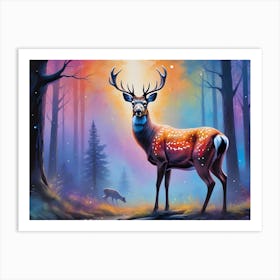 Deer In The Forest 8 Art Print