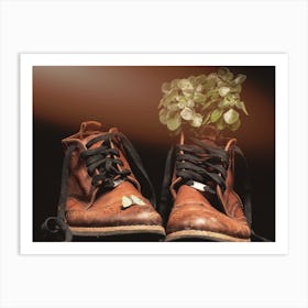 Two Shoes With Flowers Art Print