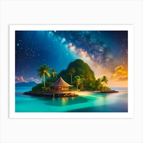 Island At Night Art Print