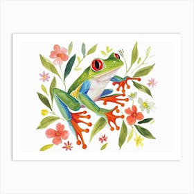 Little Floral Red Eyed Tree Frog 2 Art Print