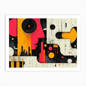 SynthGeo Shapes: A Cartoon Abstraction Abstract Painting Art Print