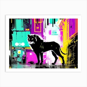 Neon Lion 5 Art Print