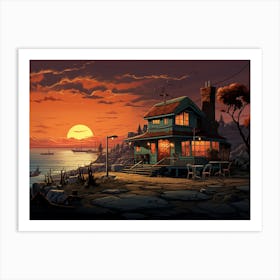 House On The Cliff Art Print