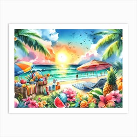 Beach Scene Art Print