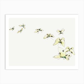 Hokusai Butterflies In Flight Art Print