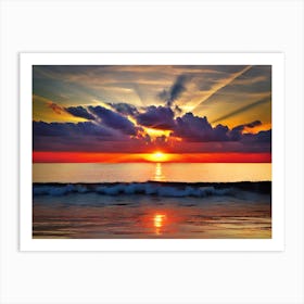 Sunrise Over The Ocean 5 Art Print