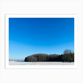 Snowy Field With Blue Sky 1 Art Print