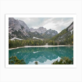 Braies Lake Mirror Art Print