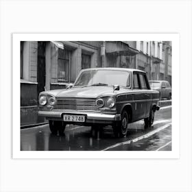 Old Car In The Rain Art Print