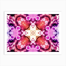 Watercolor Abstraction Pink Fractal Art Print