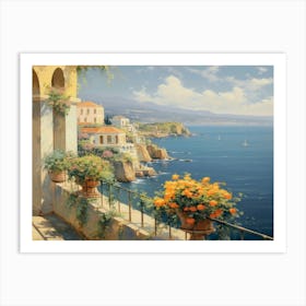 Balcony Overlooking The Sea 2 Art Print