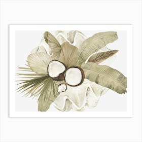 Coconuts And Leaves Art Print