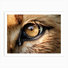 African Lion Eyes Realism Painting1 Art Print