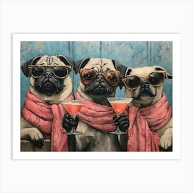 Elegant Pugs 1 Art Print