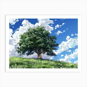 Tree On A Hill 1 Art Print