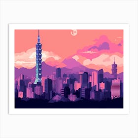 Taipei Skyline 2 Art Print
