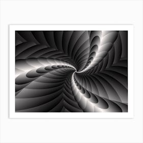 Black & White Fractual Background Art Print