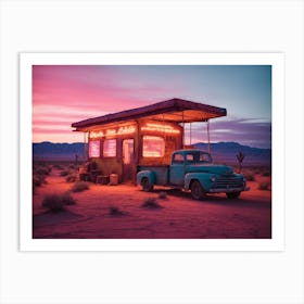 Truck In The Desert Art Print