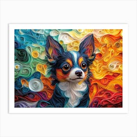 Chihuahua Paper Quill Dog Portrait II Art Print