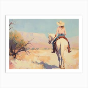 Cowgirl On Horseback 1 Art Print