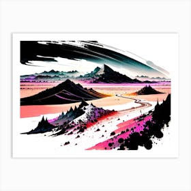 Landscape With Mountains Art Print