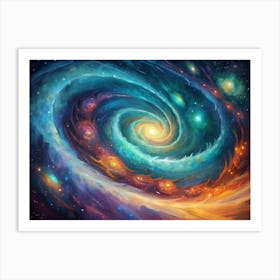 Spiral Galaxy In Space Art Print