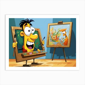 Cartoon Artist Art Print