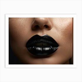 Sealed Black Female Lips Symbolizing Utter Silence Ultra Realistic High Contrast Focusing On The Art Print