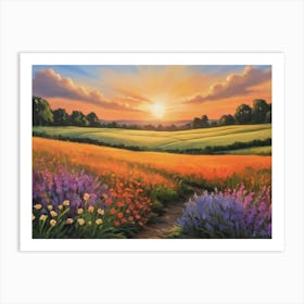 Sunset In The Meadow 20 Art Print