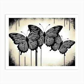 Three Butterflies 1 Art Print