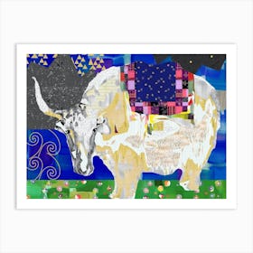 Indian Cow Collage Art Print