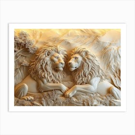 Two Lions Art Print