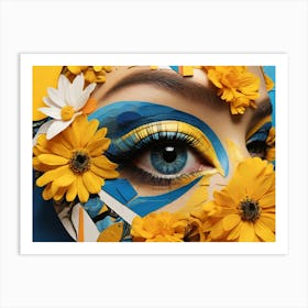 Face With Flowers Art Print