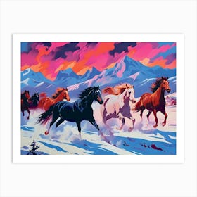 Galloping horses Art Print