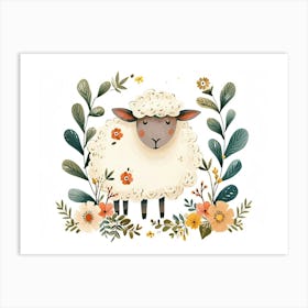 Little Floral Sheep 4 Art Print