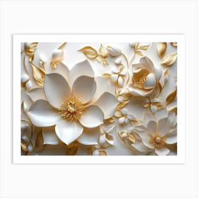 3D Paper Flower Wall Art Art Print