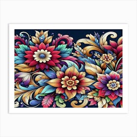 Colorful Floral Painting Art Print