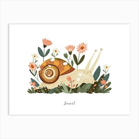 Little Floral Snail Poster Art Print