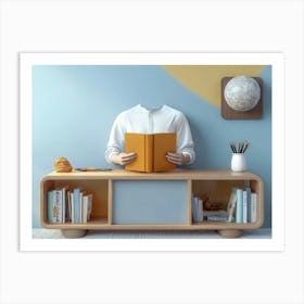 Portrait Of A Man Reading A Book Art Print