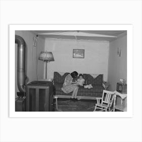 Interior Of Living Room Of Married Couple Living In Remodeled Boxcar, Earl Fruit Company Ranch, Kern County, Califor Art Print
