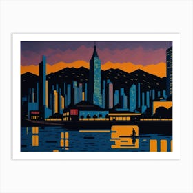 Hong Kong At Night Art Print