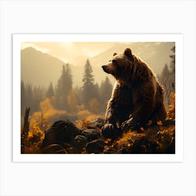 Mountain Majesty: Bear in its Natural Habitat Art Print