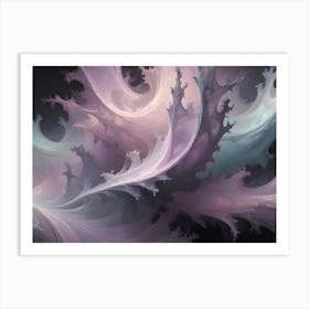 Abstract Background Of Swirling, Organic Shapes In Shades Of Pink, Gray, And Blue, Creating A Delicate And Ethereal Effect Art Print