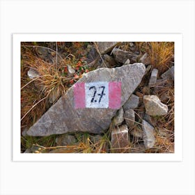 Number 27 Hiking Sign Art Print